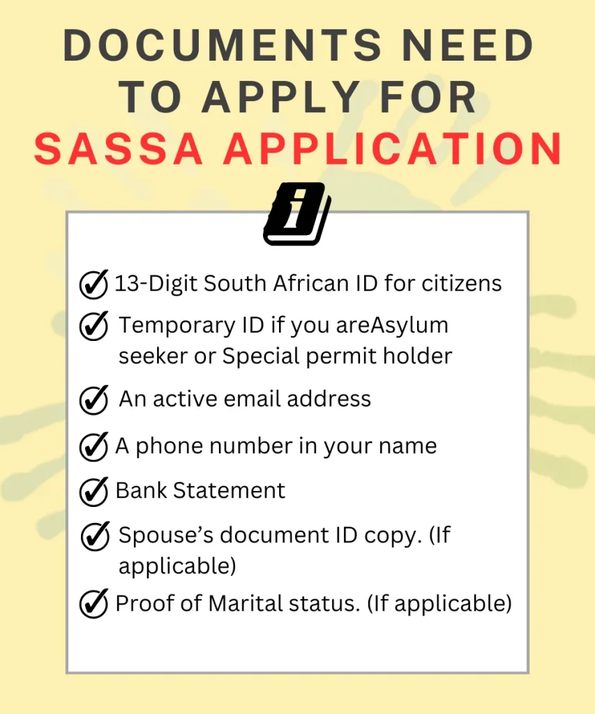 SASSA Application Documents